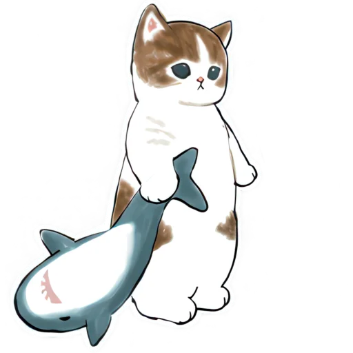 😶 Стикер «Акула и котята» для Telegram