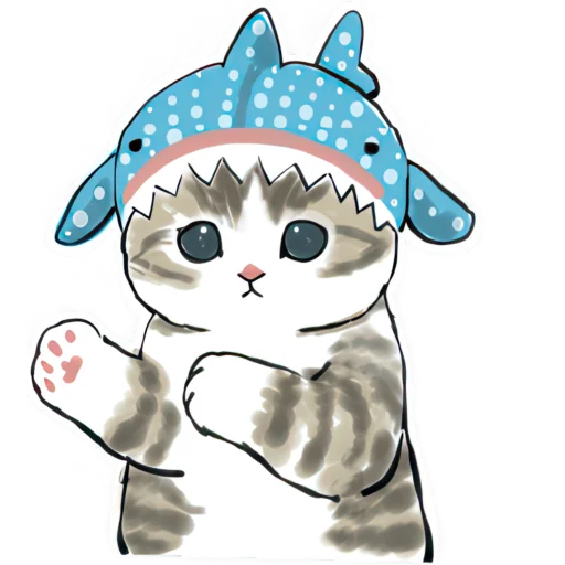 😐 Стикер «Акула и котята» для Telegram