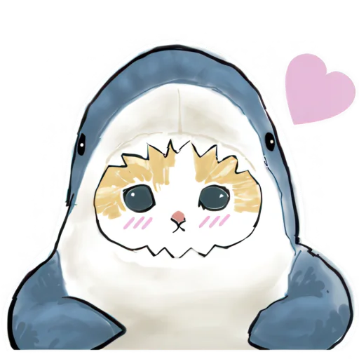 🥰 Стикер «Акула и котята» для Telegram