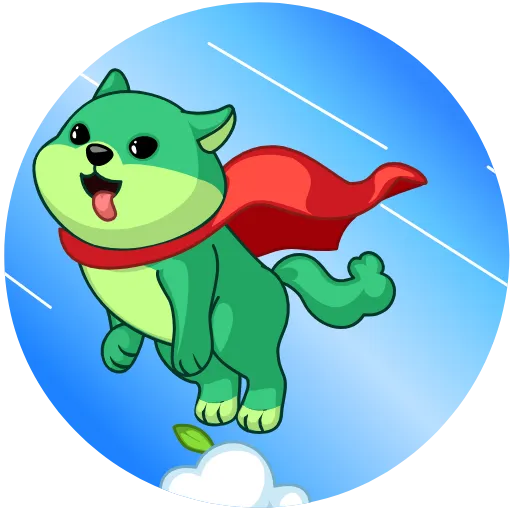 Стикерпак Green Shiba для Telegram