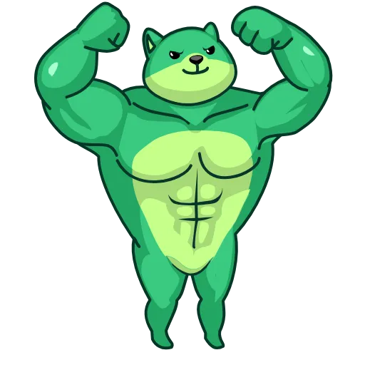 💪 Эмодзи «Green Shiba» для Telegram
