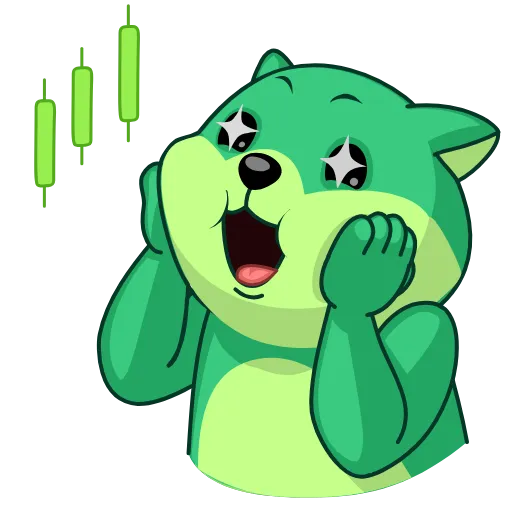 📊 Эмодзи «Green Shiba» для Telegram