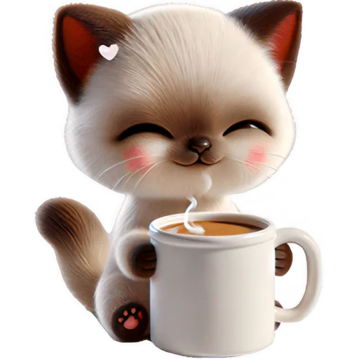 ☕️ Стикер «Сиамский котик» для Telegram