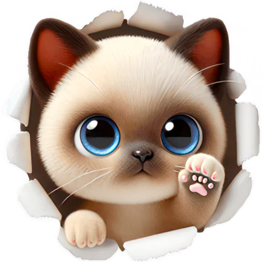 Стикерпак Сиамский котик для Telegram — скачать