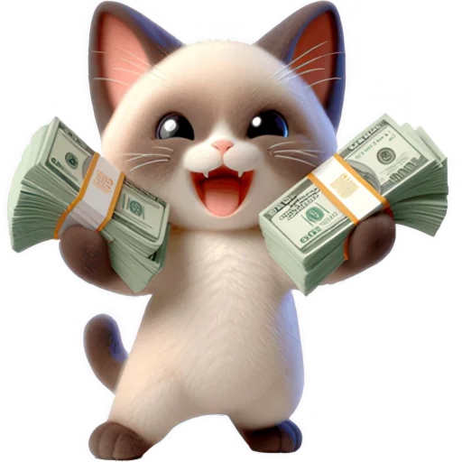 🤑 Стикер «Сиамский котик» для Telegram