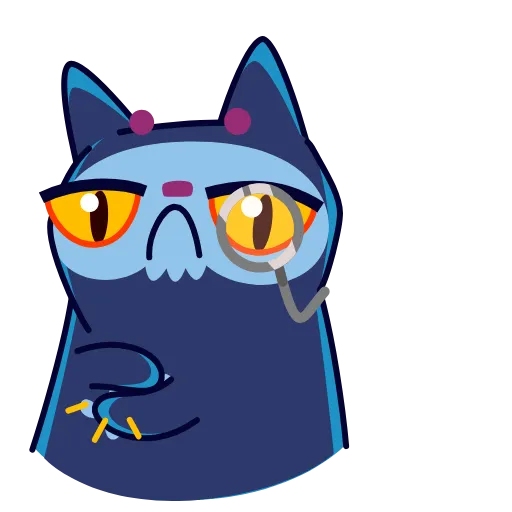 👏 Эмодзи «Skull Cat» для Telegram