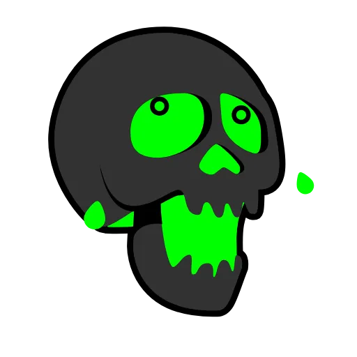 Эмодзи Skull Toxic для Telegram — скачать