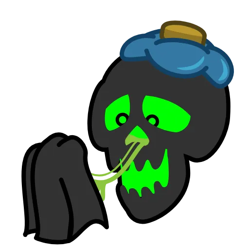 🤒 Эмодзи «Skull Toxic» для Telegram