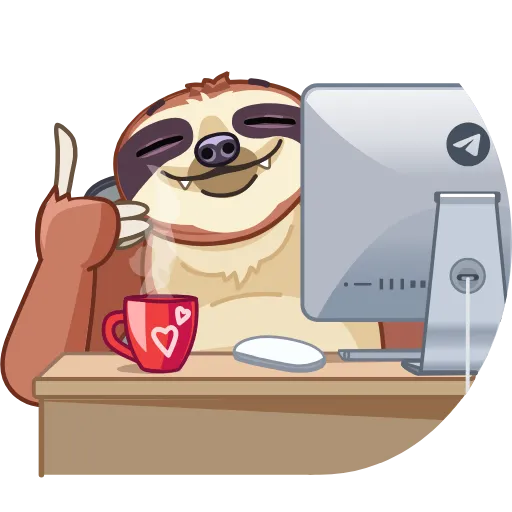 ☝️ Эмодзи «Slothy» для Telegram