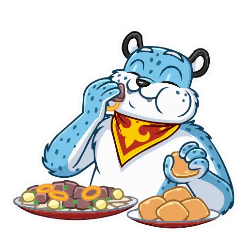🍽 Эмодзи «Снежный Барс» для Telegram