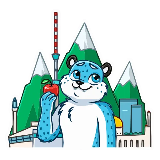 🍎 Эмодзи «Снежный Барс» для Telegram