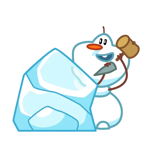 👍 Эмодзи «Снеговичок - Snowman animated» для Telegram