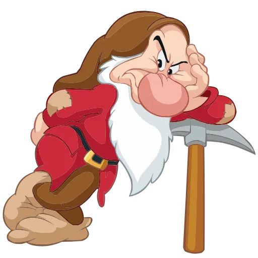 😒 Эмодзи «Белоснежка и гномы» для Telegram