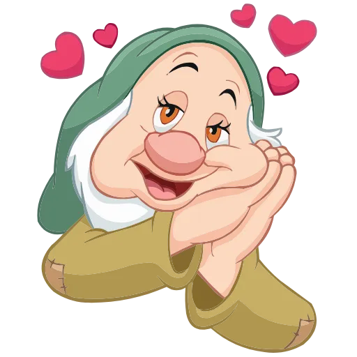 🥰 Эмодзи «Белоснежка и гномы» для Telegram