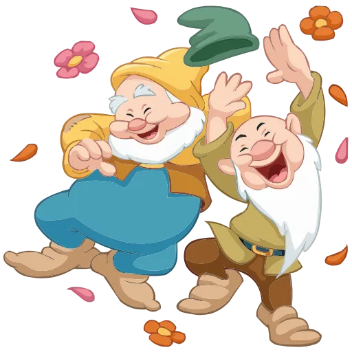 🥳 Эмодзи «Белоснежка и гномы» для Telegram