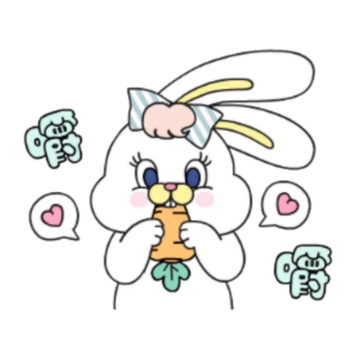 🥕 Стикер «粉紅莉可兔 Prt. 1-2 (FULL) [中文]» для Telegram