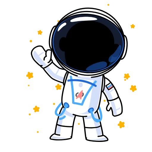 Стикерпак Анимированный набор эмоджи с Космонавтом для Telegram