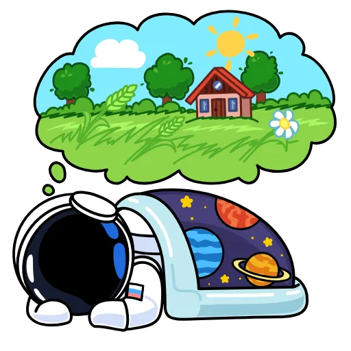 😴 Эмодзи «Анимированный набор эмоджи с Космонавтом» для Telegram