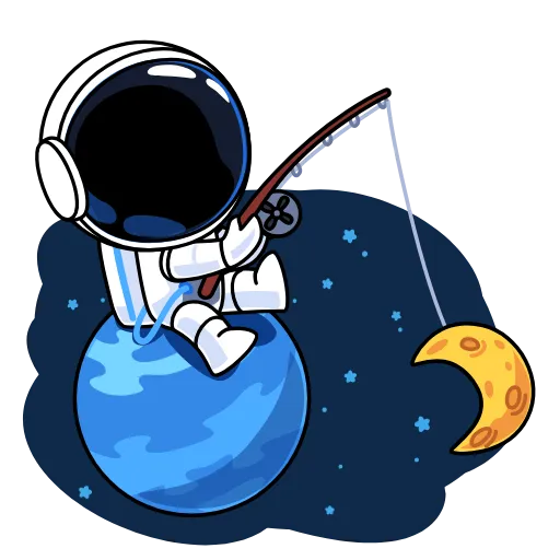 🎣 Эмодзи «Анимированный набор эмоджи с Космонавтом» для Telegram