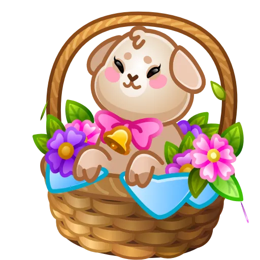 🐰 Эмодзи «Spring Basket» для Telegram