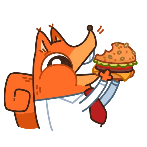 🍔 Эмодзи «Белка-клерк» для Telegram