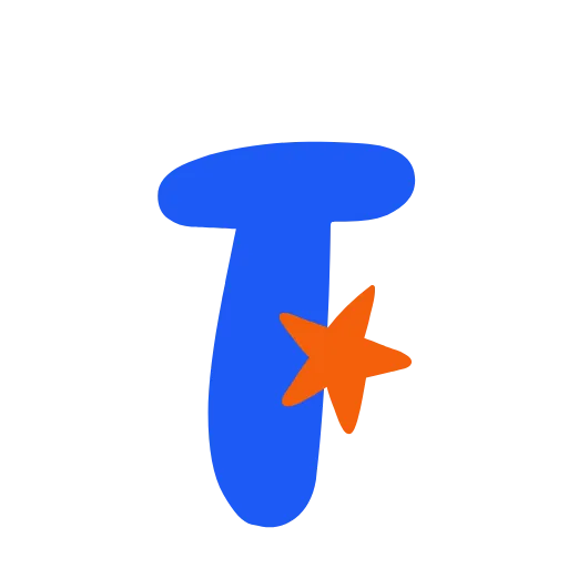 💙 Эмодзи «Синие буквы со звёздочками, анимированные» для Telegram