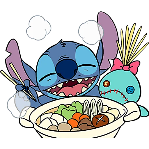 😋 Стикер «Стич и Скрамп» для Telegram