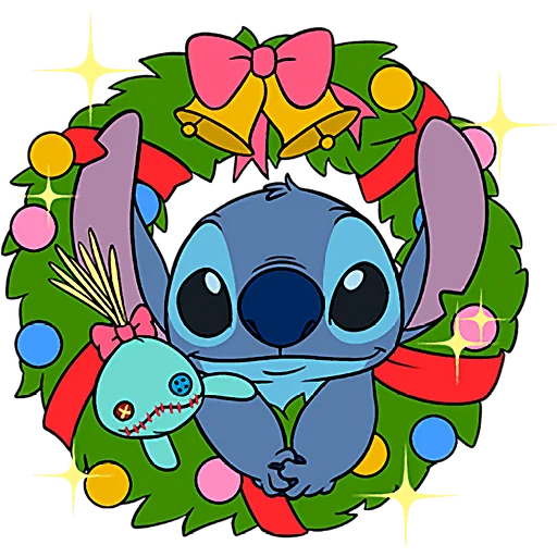 🎄 Стикер «Стич и Скрамп» для Telegram