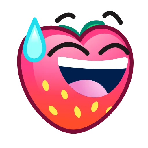 😅 Эмодзи «Strawberry Emoji» для Telegram