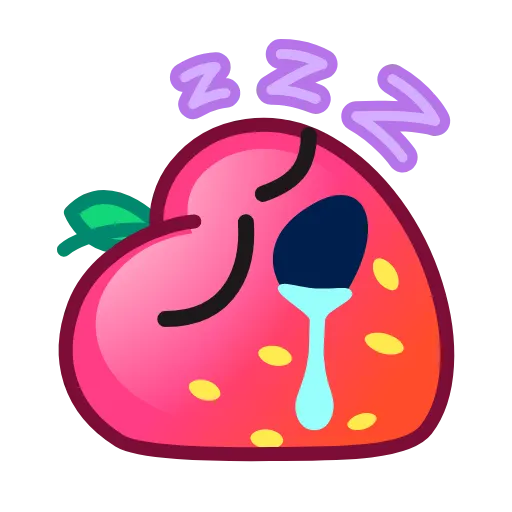 😴 Эмодзи «Strawberry Emoji» для Telegram