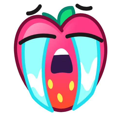 😭 Эмодзи «Strawberry Emoji» для Telegram