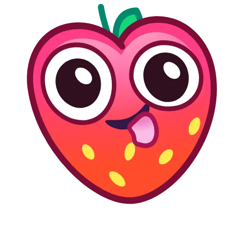😜 Эмодзи «Strawberry Emoji» для Telegram