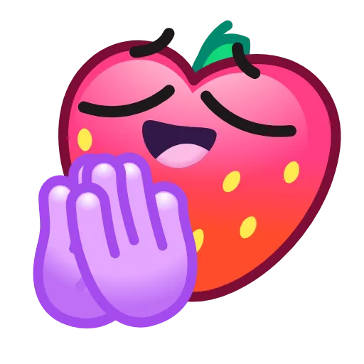 🙏 Эмодзи «Strawberry Emoji» для Telegram