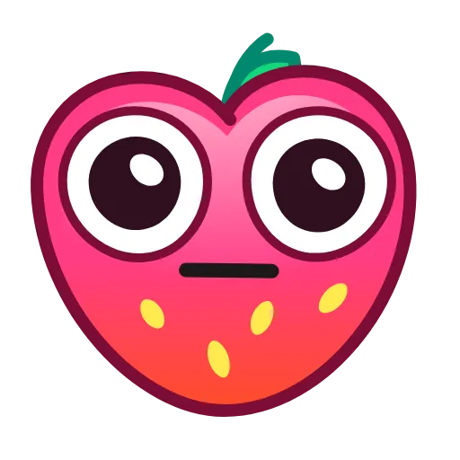 😐 Эмодзи «Strawberry Emoji» для Telegram