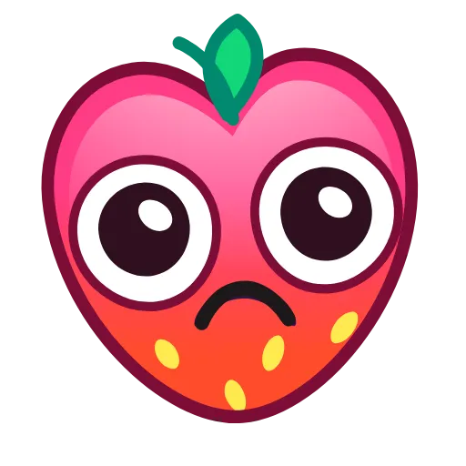 😞 Эмодзи «Strawberry Emoji» для Telegram