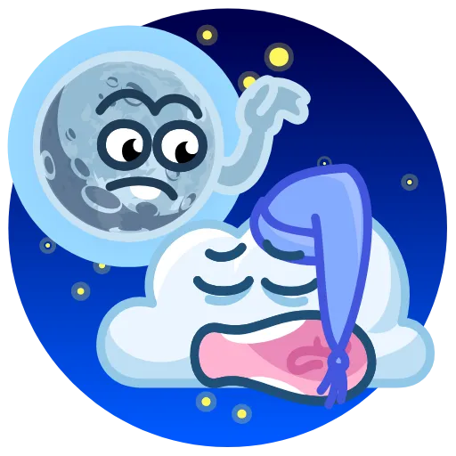 😴 Эмодзи «😎 Солнышко и Облачко» для Telegram