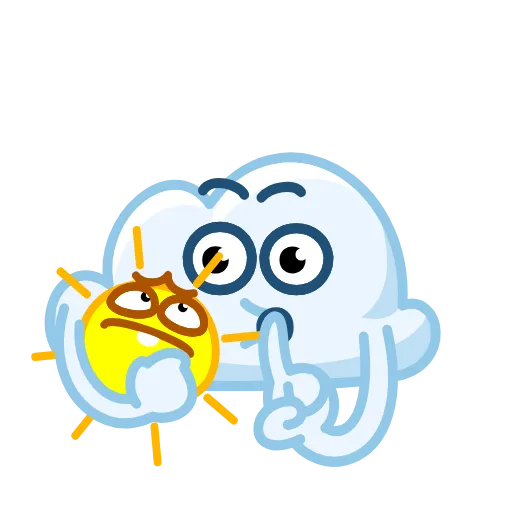 🤫 Эмодзи «😎 Солнышко и Облачко» для Telegram