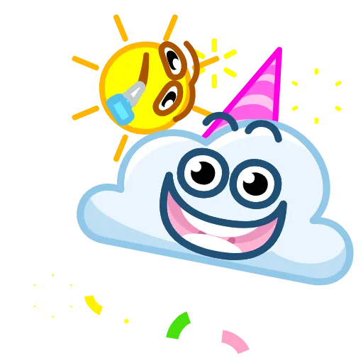 🎉 Эмодзи «😎 Солнышко и Облачко» для Telegram