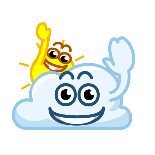 👋 Эмодзи «😎 Солнышко и Облачко» для Telegram