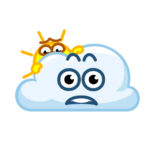 😨 Эмодзи «😎 Солнышко и Облачко» для Telegram