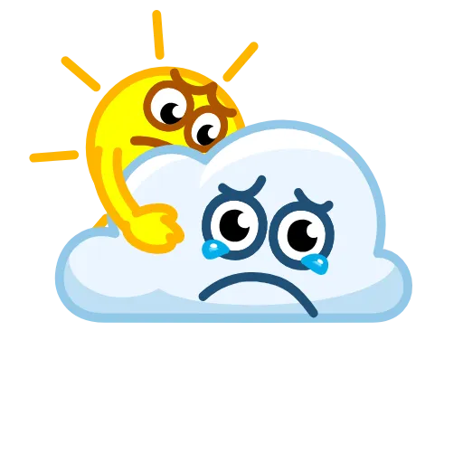 😢 Эмодзи «😎 Солнышко и Облачко» для Telegram