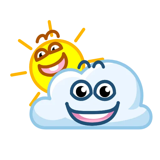 Эмодзи 😎 Солнышко и Облачко для Telegram — скачать