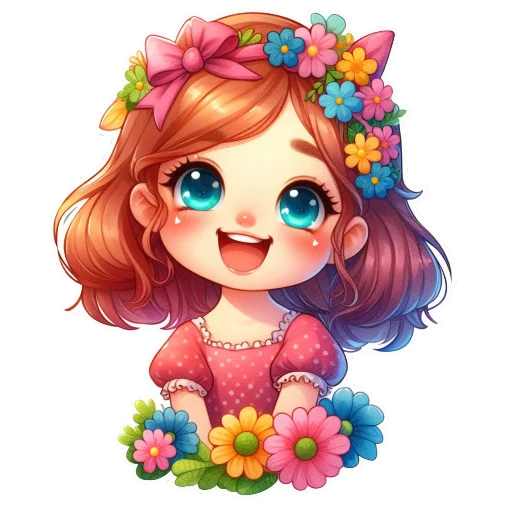🥳 Стикер «Flowers fairies bunnies» для Telegram