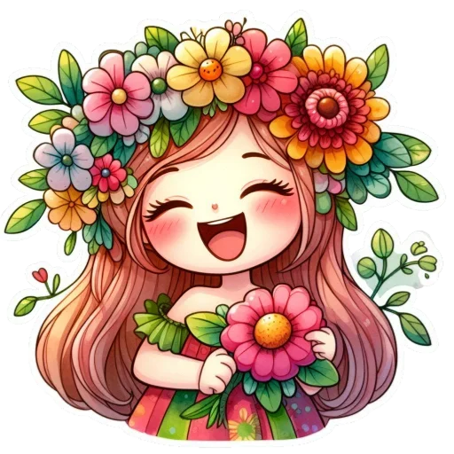 😁 Стикер «Flowers fairies bunnies» для Telegram