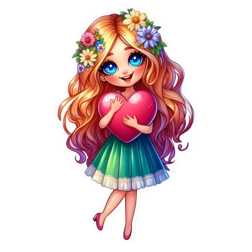 ❤ Стикер «Flowers fairies bunnies» для Telegram