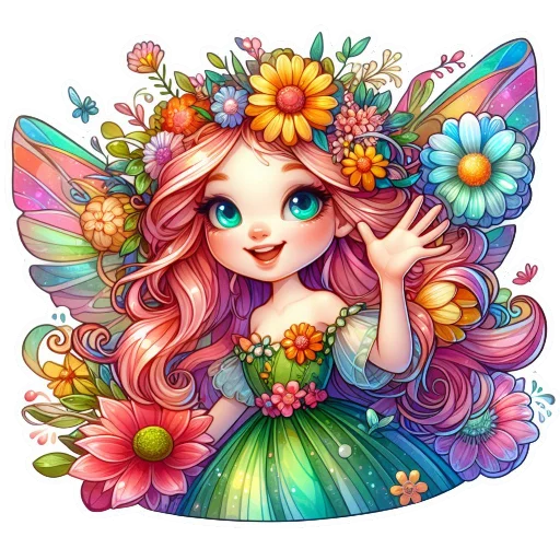 👋 Стикер «Flowers fairies bunnies» для Telegram