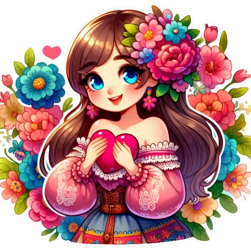 ❤ Стикер «Flowers fairies bunnies» для Telegram