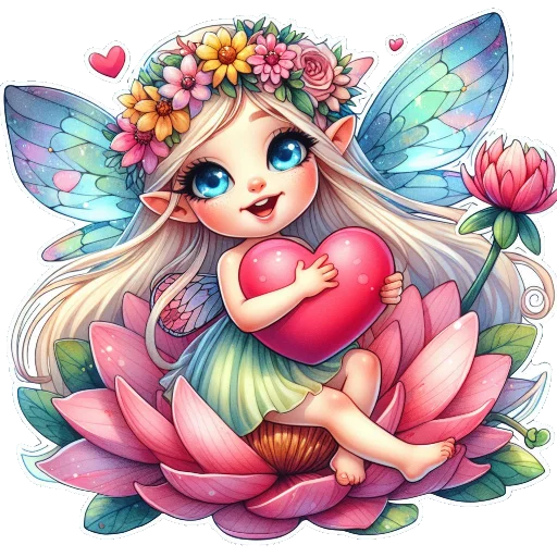❤ Стикер «Flowers fairies bunnies» для Telegram