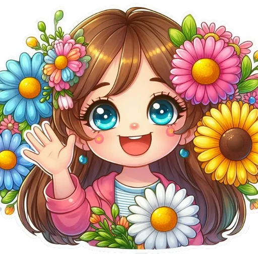👋 Стикер «Flowers fairies bunnies» для Telegram