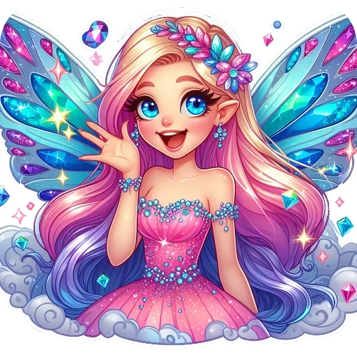 👋 Стикер «Flowers fairies bunnies» для Telegram